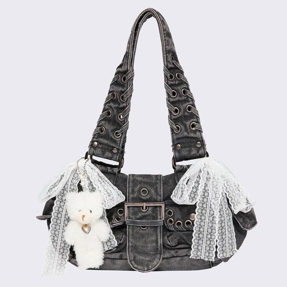 Handbags - Minga London Cute Wander Denim Multi Pocket Bag
